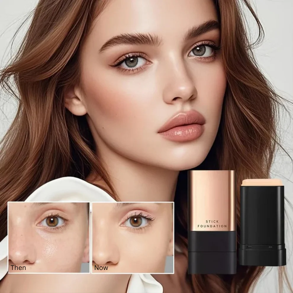 2-in-1 K-Beauty Foundation Stick with Built-in Brush + Bio-Collagen Hydration Face Mask Free